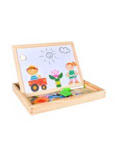   Dřevěná krabice s magnetickou skládačkou a tabulí EmonaMall - Kód W4299