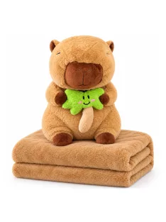 Плюшена играчка 45см, с одеяло, Капибара